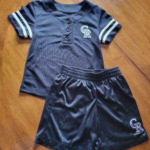 Kids' Colorado Rockies Baseball Jersey and Shorts - Size X-Small (4/5)